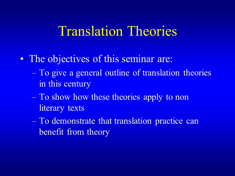 Different Types of Translation Defined